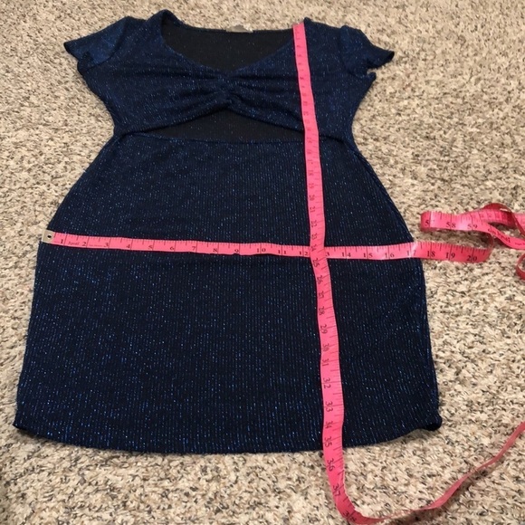 Francesca’s Collection See You Monday Dress Size XL Black Metallic Blue Stripes - Picture 8 of 10